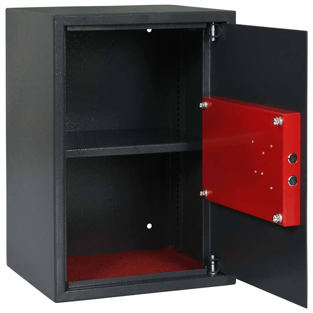 Safe Box med lås Mørke grå 35 x 31 x 50 cm Stål vidaXL