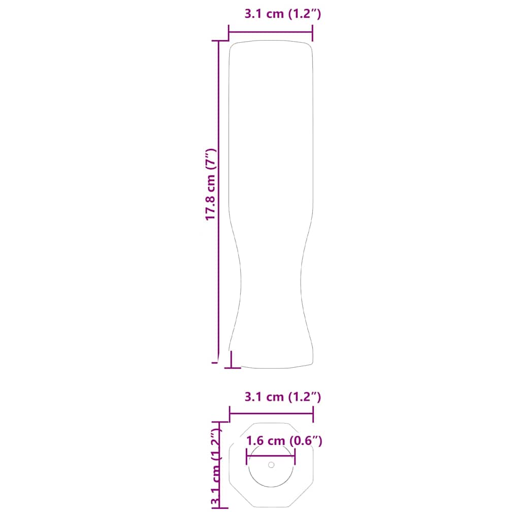 Fotballbordhåndtak 10 pcs Svart 3,1 x 3,1 x 17,8 cm PP