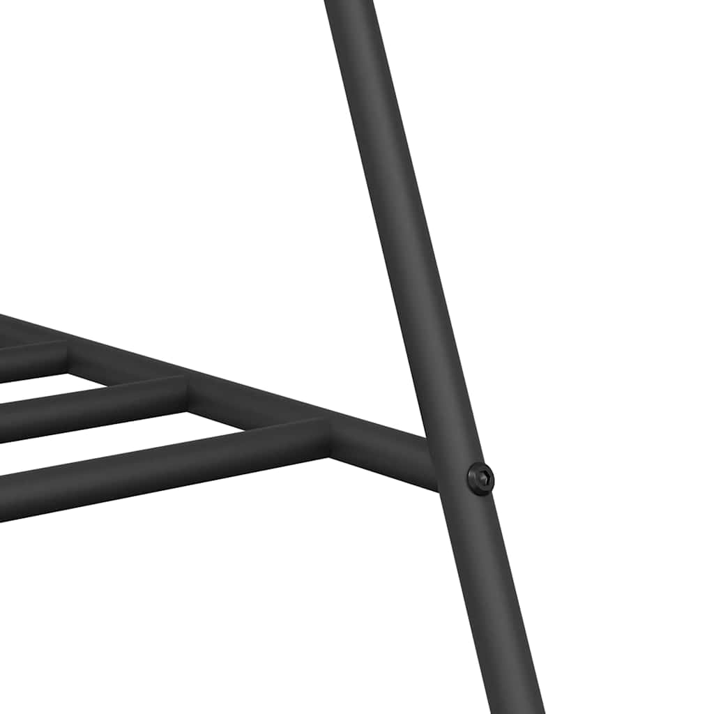 Klesstativ med lagring Svart 100 x 56 x 154 cm Stål