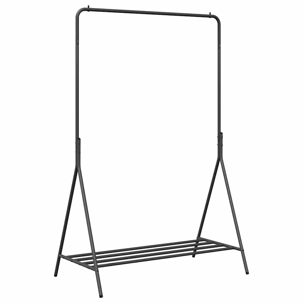 Klesstativ med lagring Svart 100 x 56 x 154 cm Stål