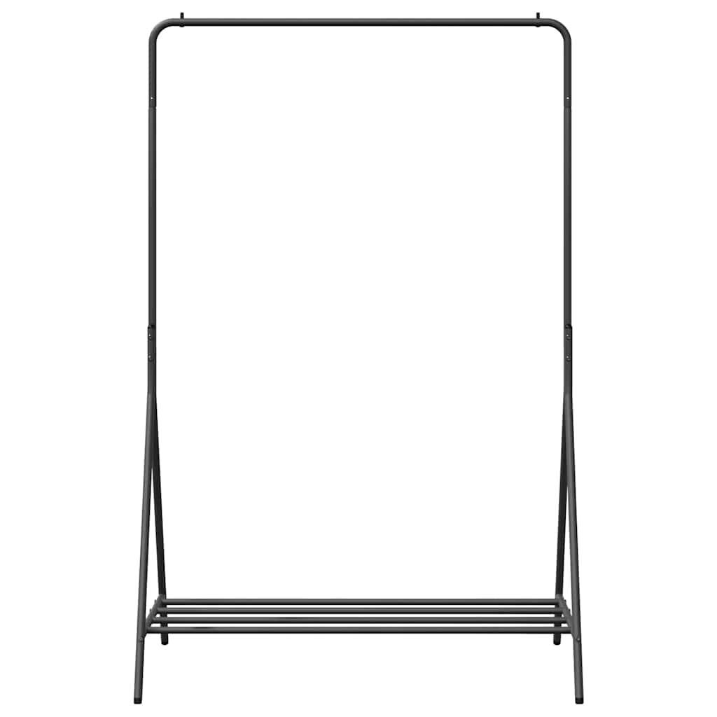 Klesstativ med lagring Svart 100 x 56 x 154 cm Stål
