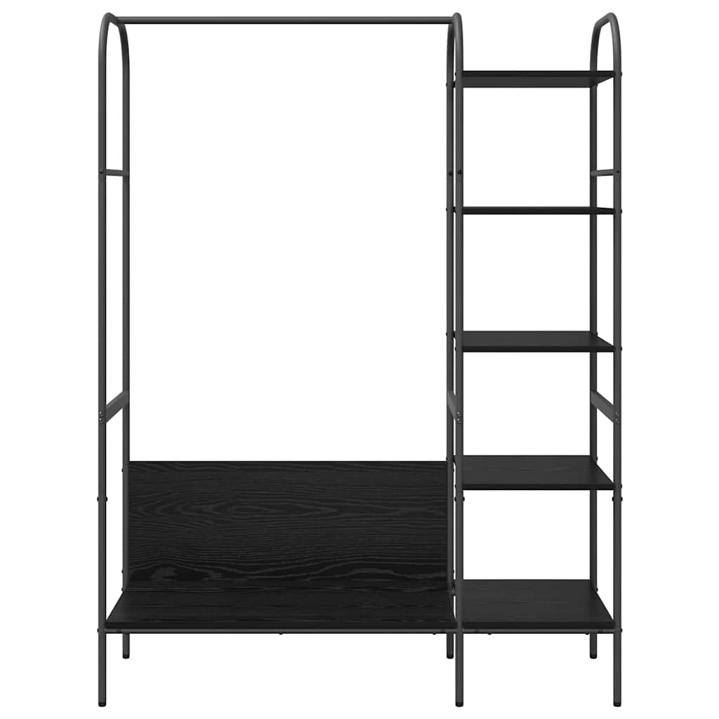 Klesstativ med hylle Svart 120 x 44 x 160 cm Konstruert tre