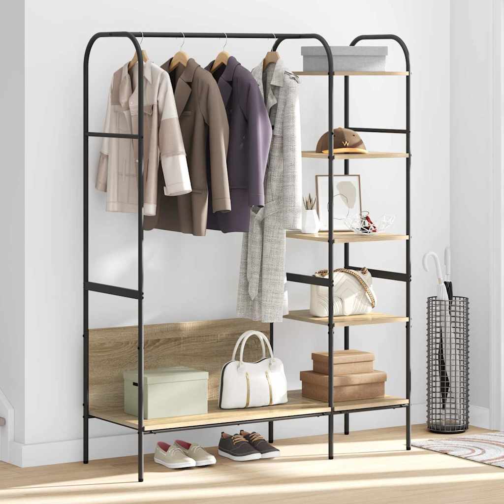 Klesstativ med hylle Brun 120 x 44 x 160 cm Konstruert tre