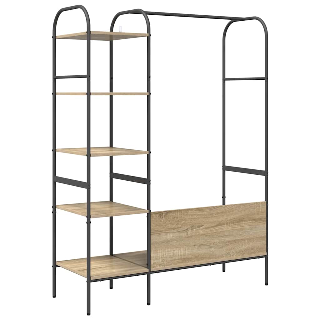 Klesstativ med hylle Brun 120 x 44 x 160 cm Konstruert tre
