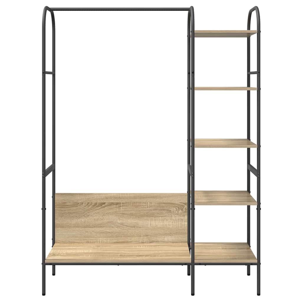Klesstativ med hylle Brun 120 x 44 x 160 cm Konstruert tre
