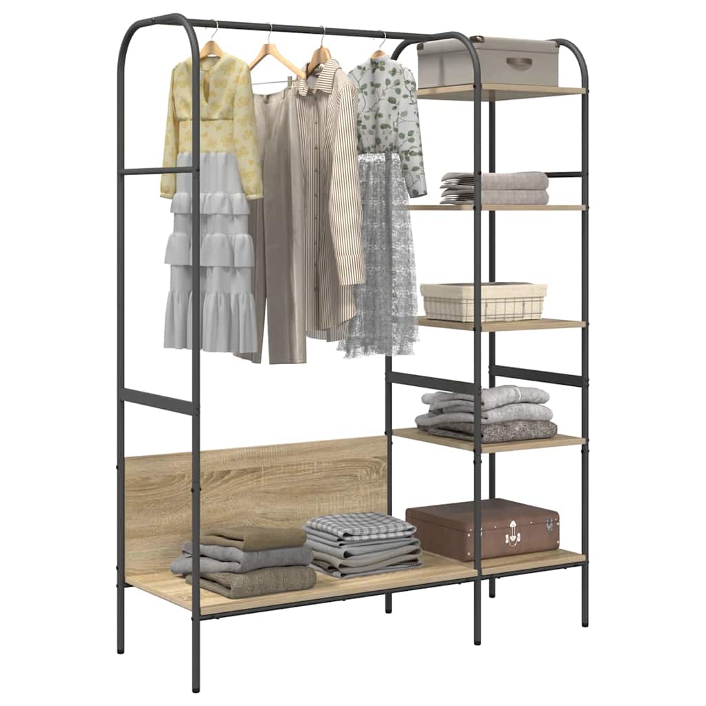 Klesstativ med hylle Brun 120 x 44 x 160 cm Konstruert tre