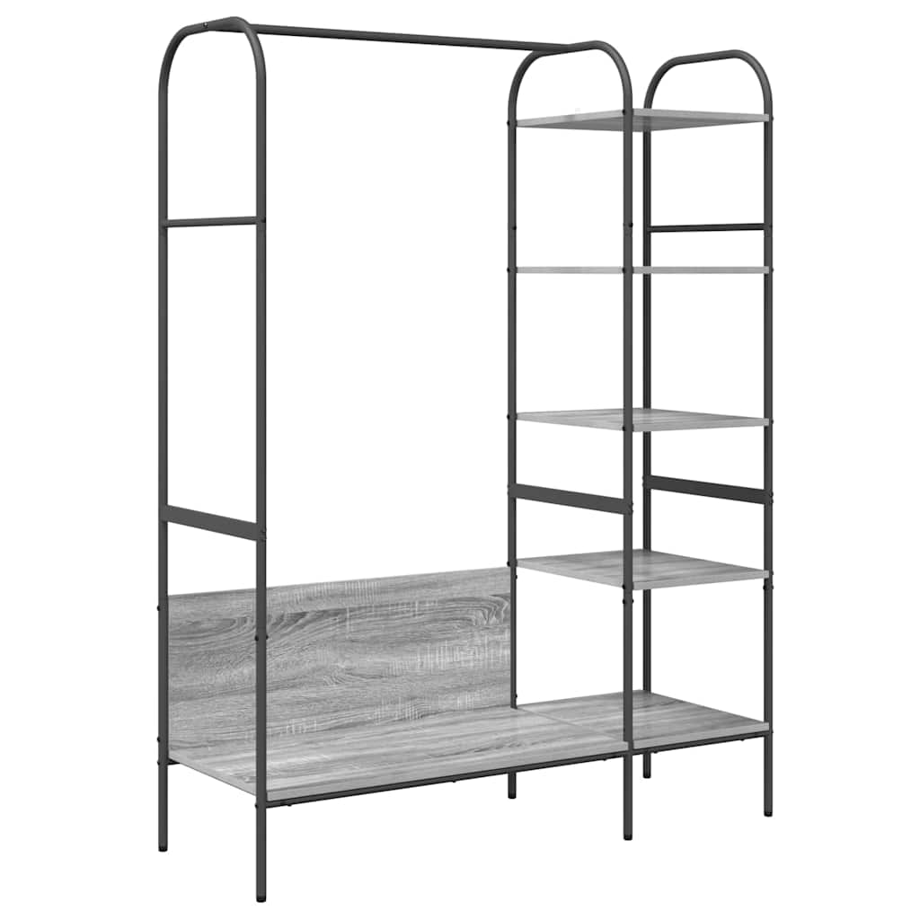 Klesstativ med hylle Grå 120 x 44 x 160 cm Konstruert tre