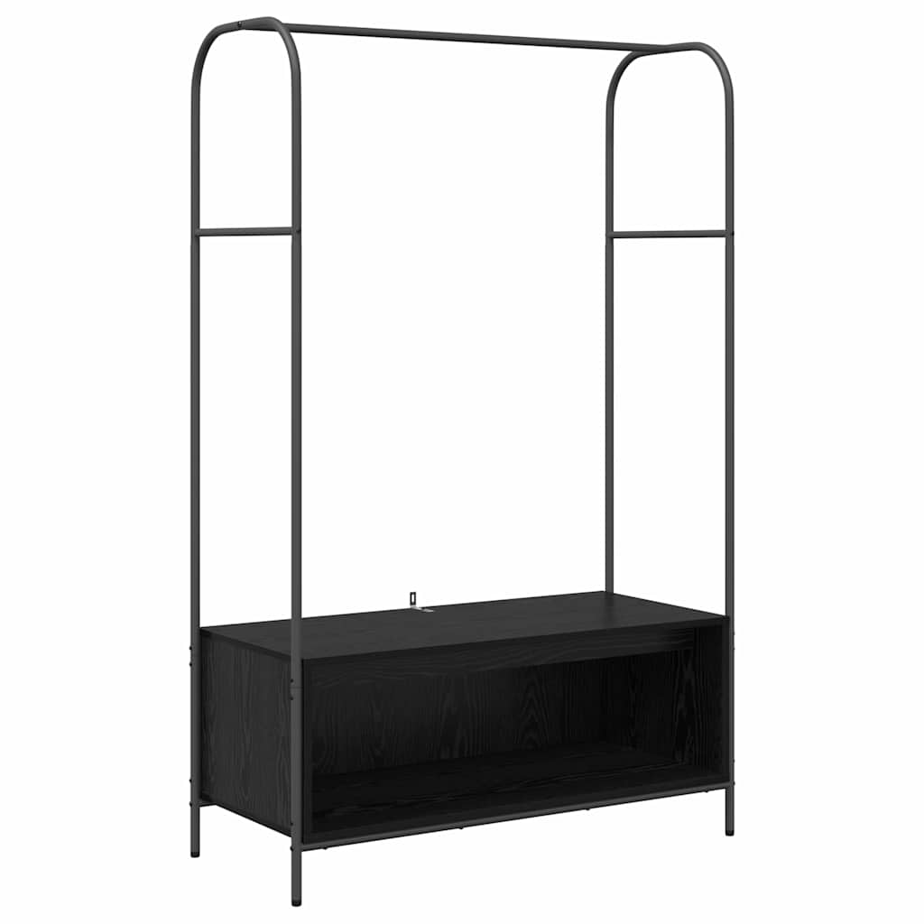 Klesstativ med lagring Svart 100 x 44 x 160 cm Konstruert tre