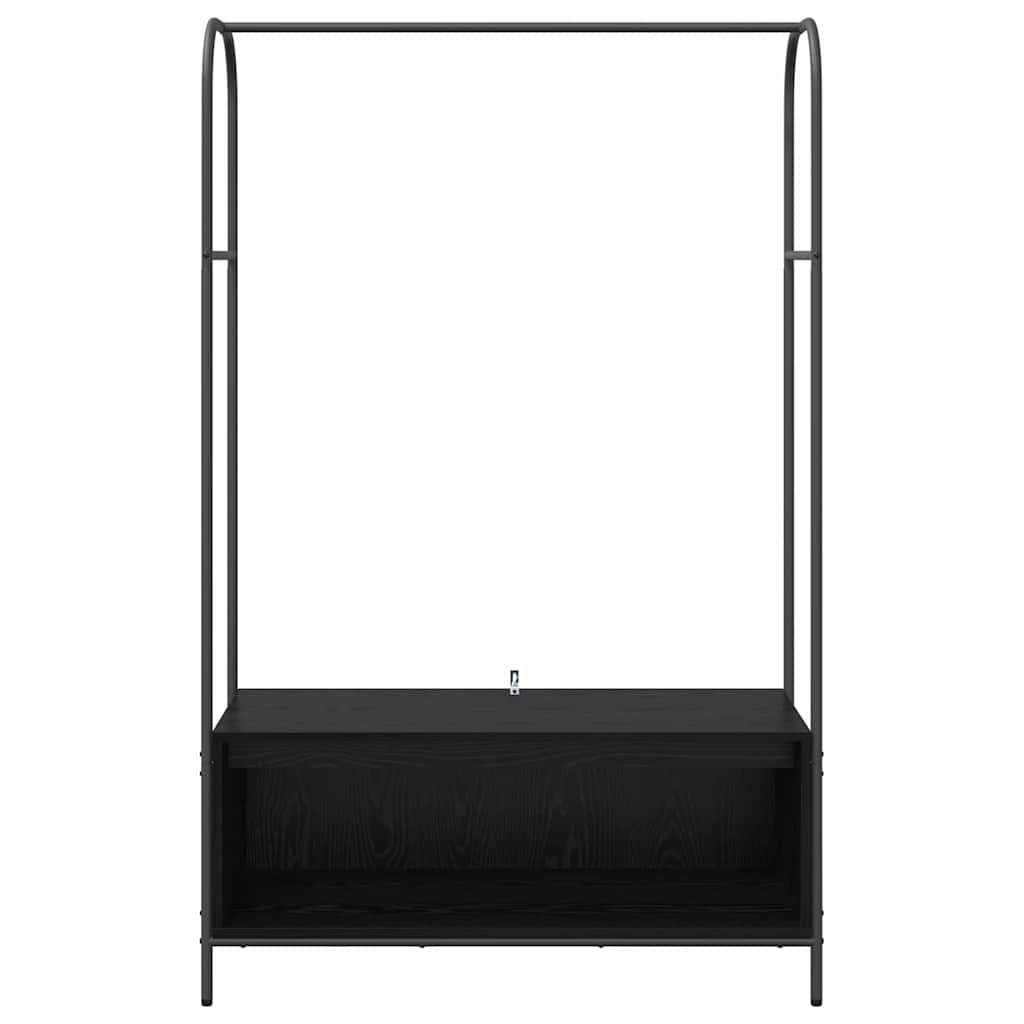 Klesstativ med lagring Svart 100 x 44 x 160 cm Konstruert tre