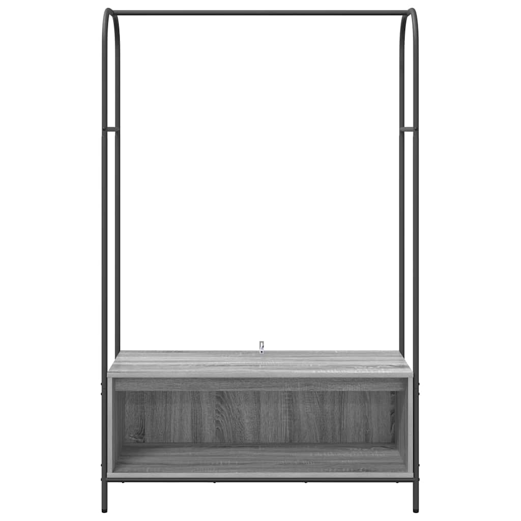 Klesstativ med lagring Grå 100 x 44 x 160 cm Konstruert tre