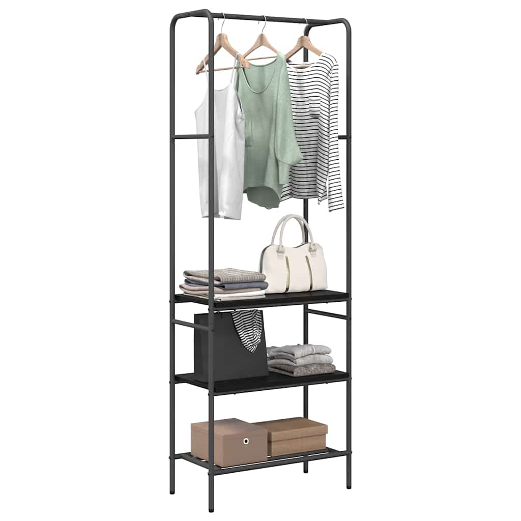 Klesstativ med hylle Svart Eik 60 x 30 x 171 cm Konstruert tre
