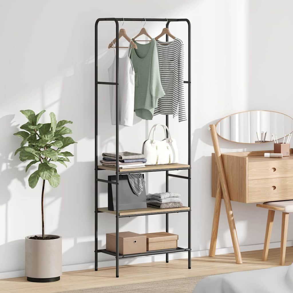 Klesstativ med hylle Sonoma eik 60 x 30 x 171 cm Konstruert tre