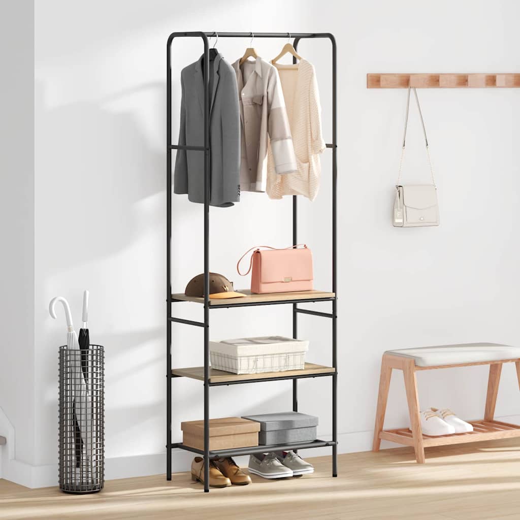 Klesstativ med hylle Sonoma eik 60 x 30 x 171 cm Konstruert tre