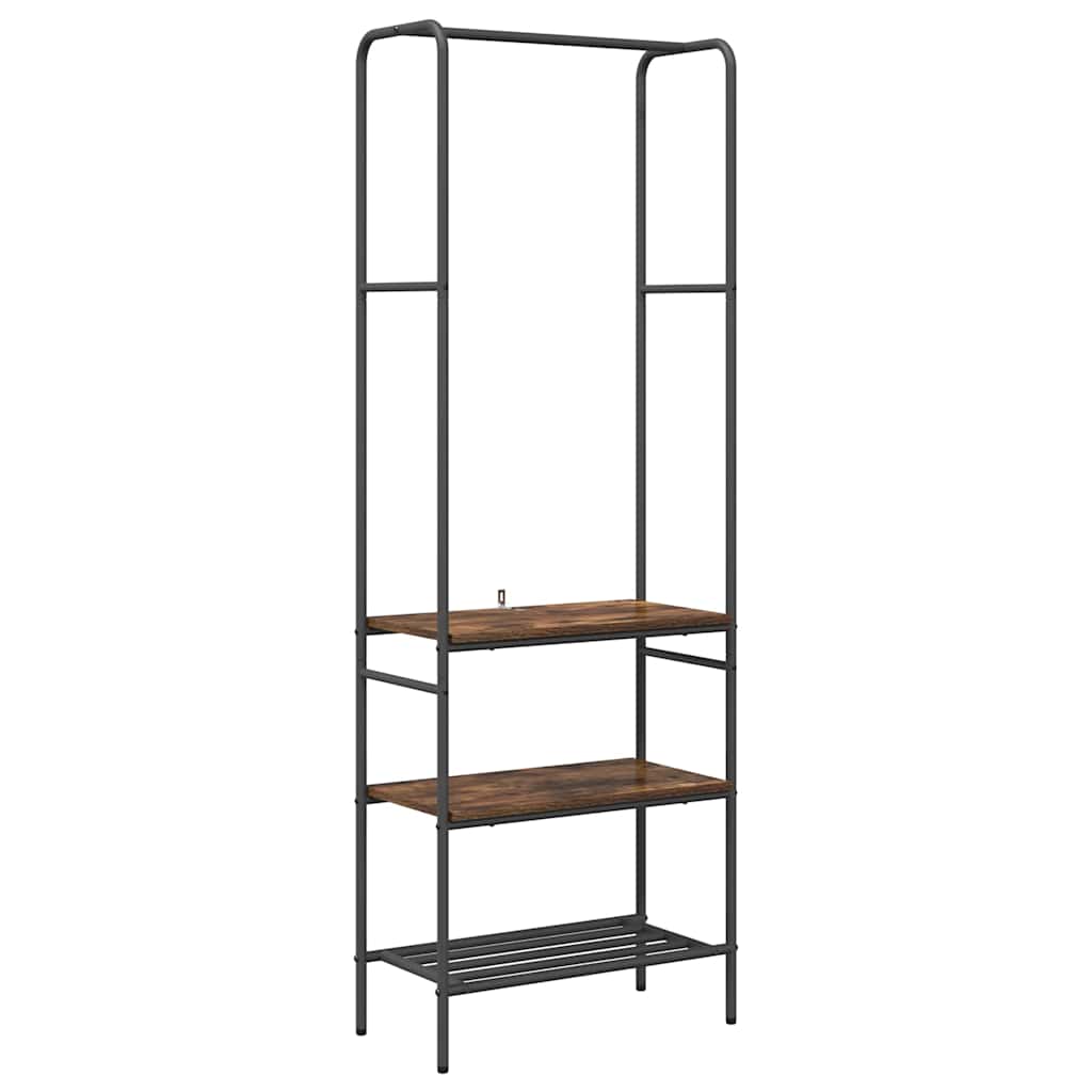 Klesstativ med hylle Røkt eik 60 x 30 x 171 cm Konstruert tre