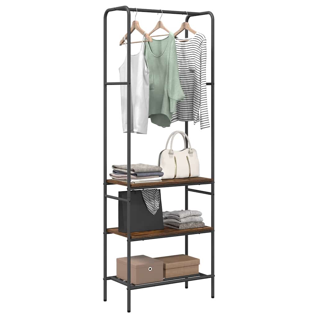 Klesstativ med hylle Røkt eik 60 x 30 x 171 cm Konstruert tre