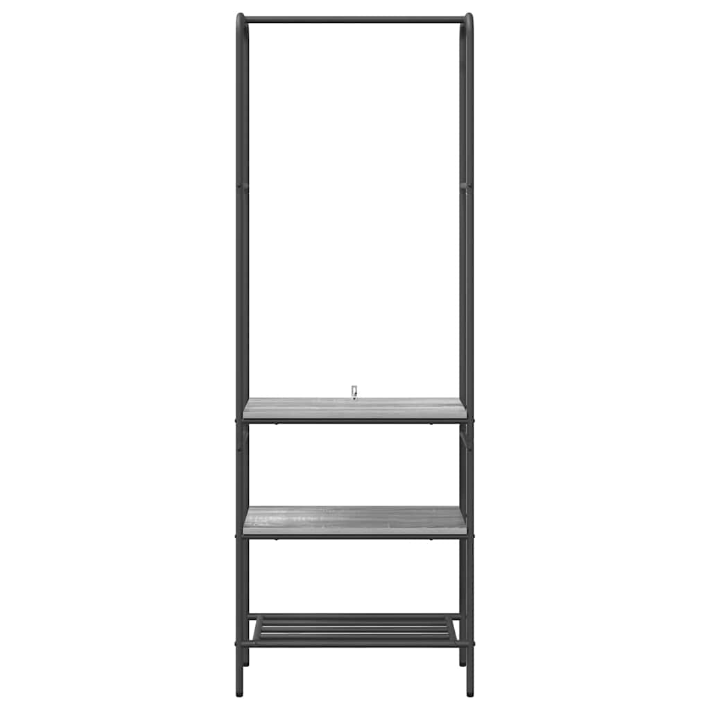 Klesstativ med hylle Grå sonoma 60 x 30 x 171 cm Konstruert tre