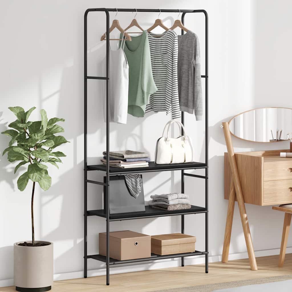 Klesstativ Svart Eik 77 x 30 x 171 cm Konstruert tre