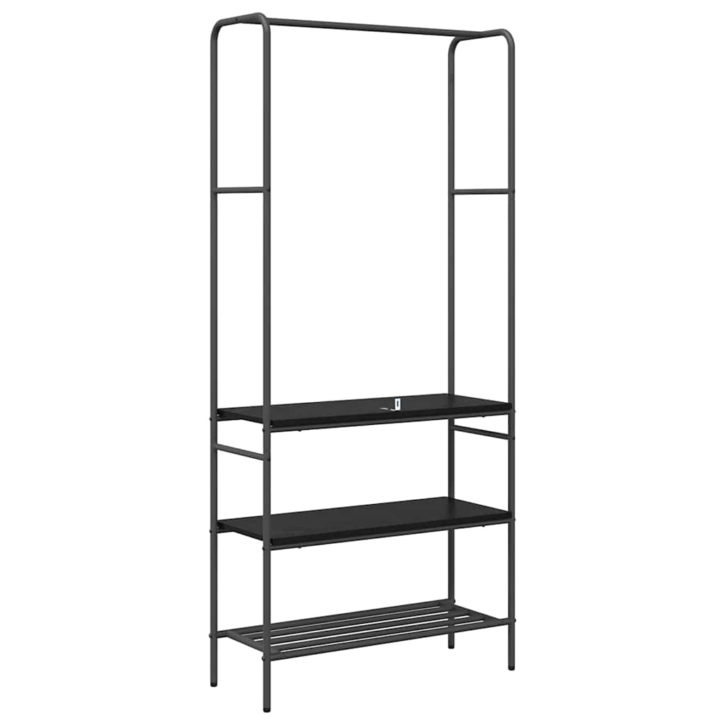 Klesstativ Svart Eik 77 x 30 x 171 cm Konstruert tre