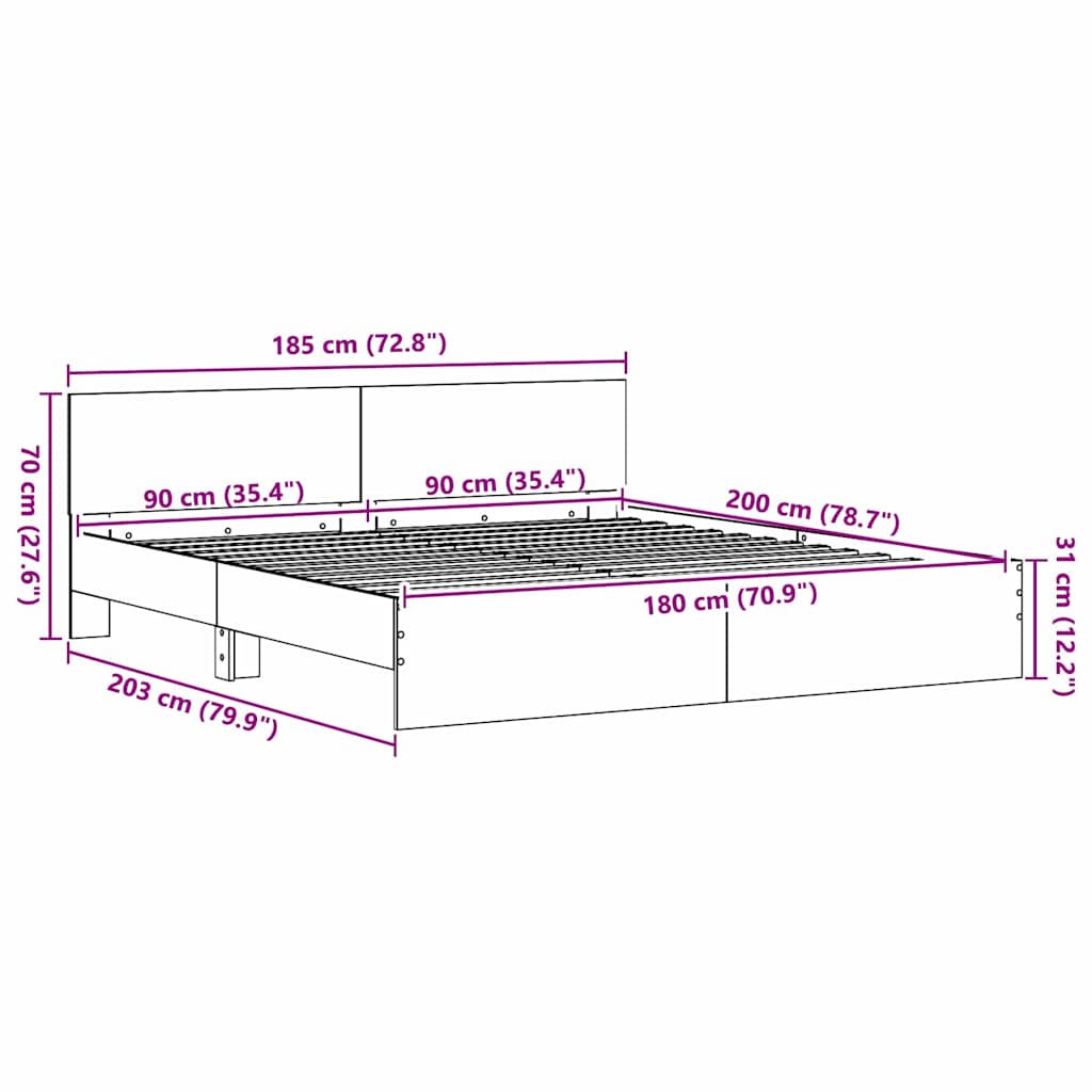 Sengestamme Gammelt tre 203 x 185 x 70 cm Konstruert tre
