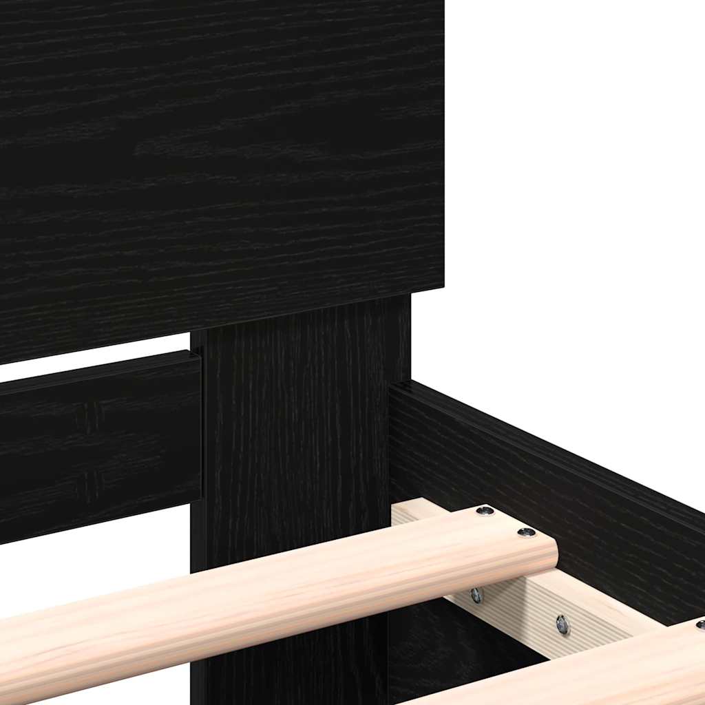 Sengestamme Svart Eik 203 x 185 x 70 cm Konstruert tre