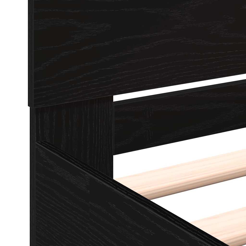 Sengestamme Svart Eik 203 x 185 x 70 cm Konstruert tre