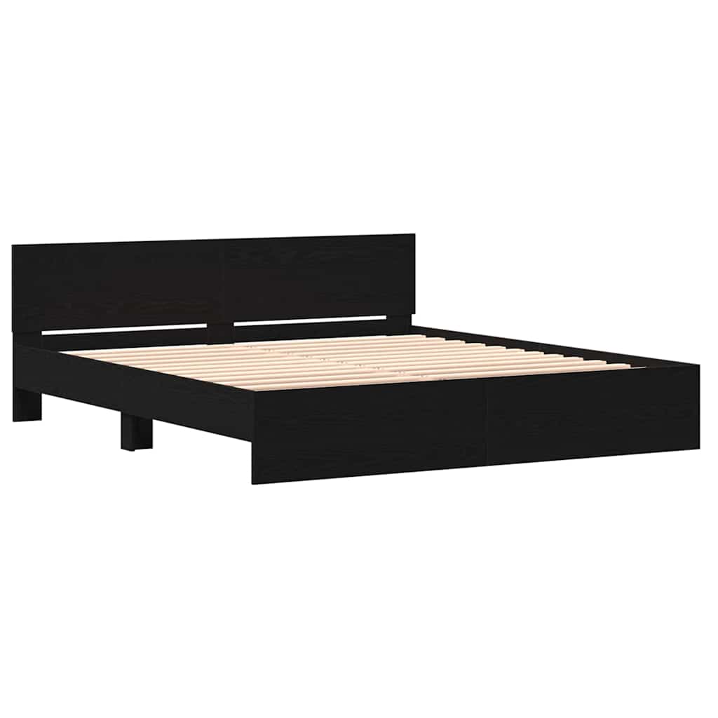 Sengestamme Svart Eik 203 x 185 x 70 cm Konstruert tre