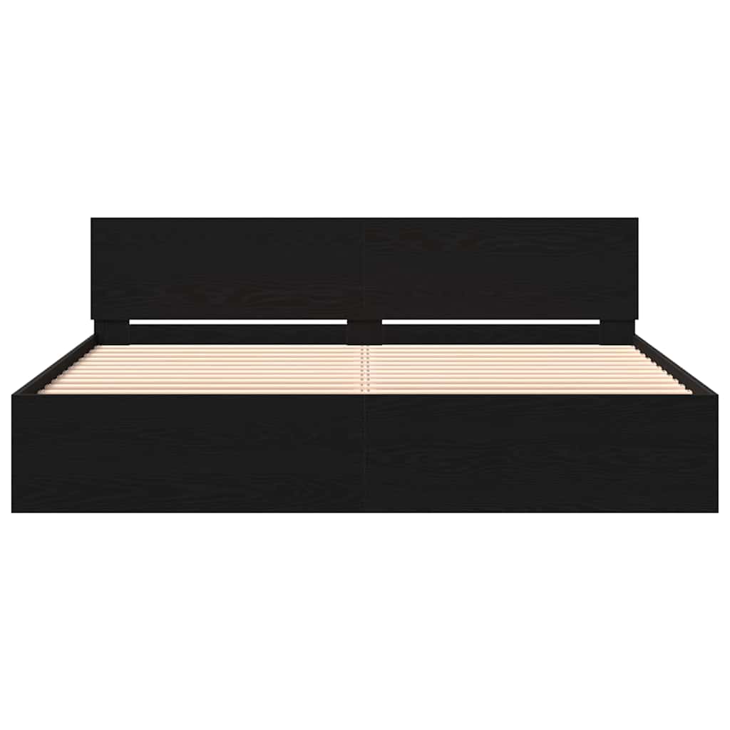 Sengestamme Svart Eik 203 x 185 x 70 cm Konstruert tre