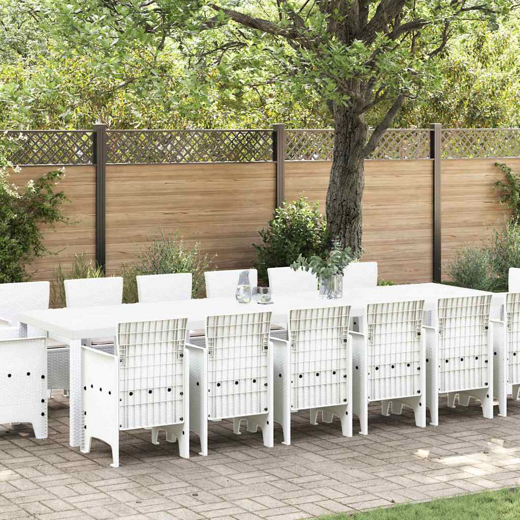 Hage Spisegruppe 15 pcs Hvit Polt rattan
