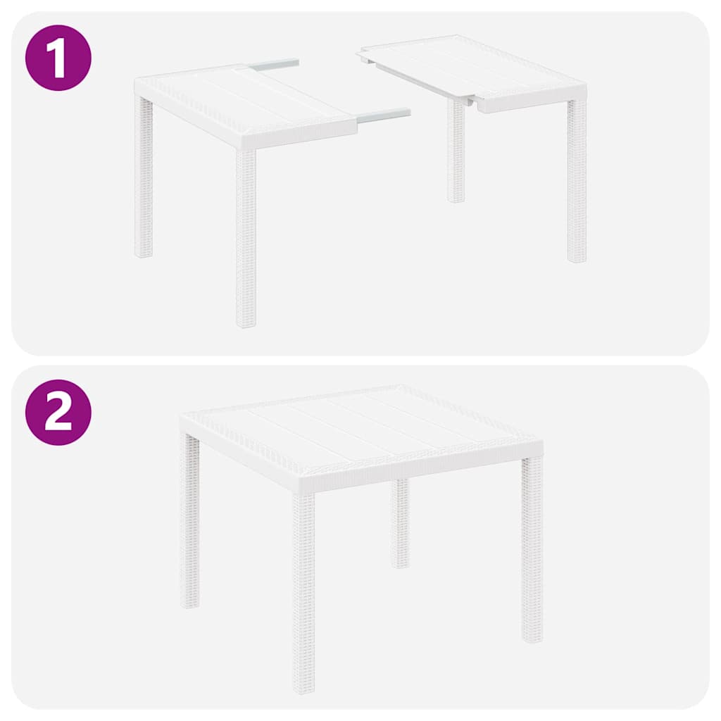 Hage Spisegruppe 3 stk. Hvit Polypropen