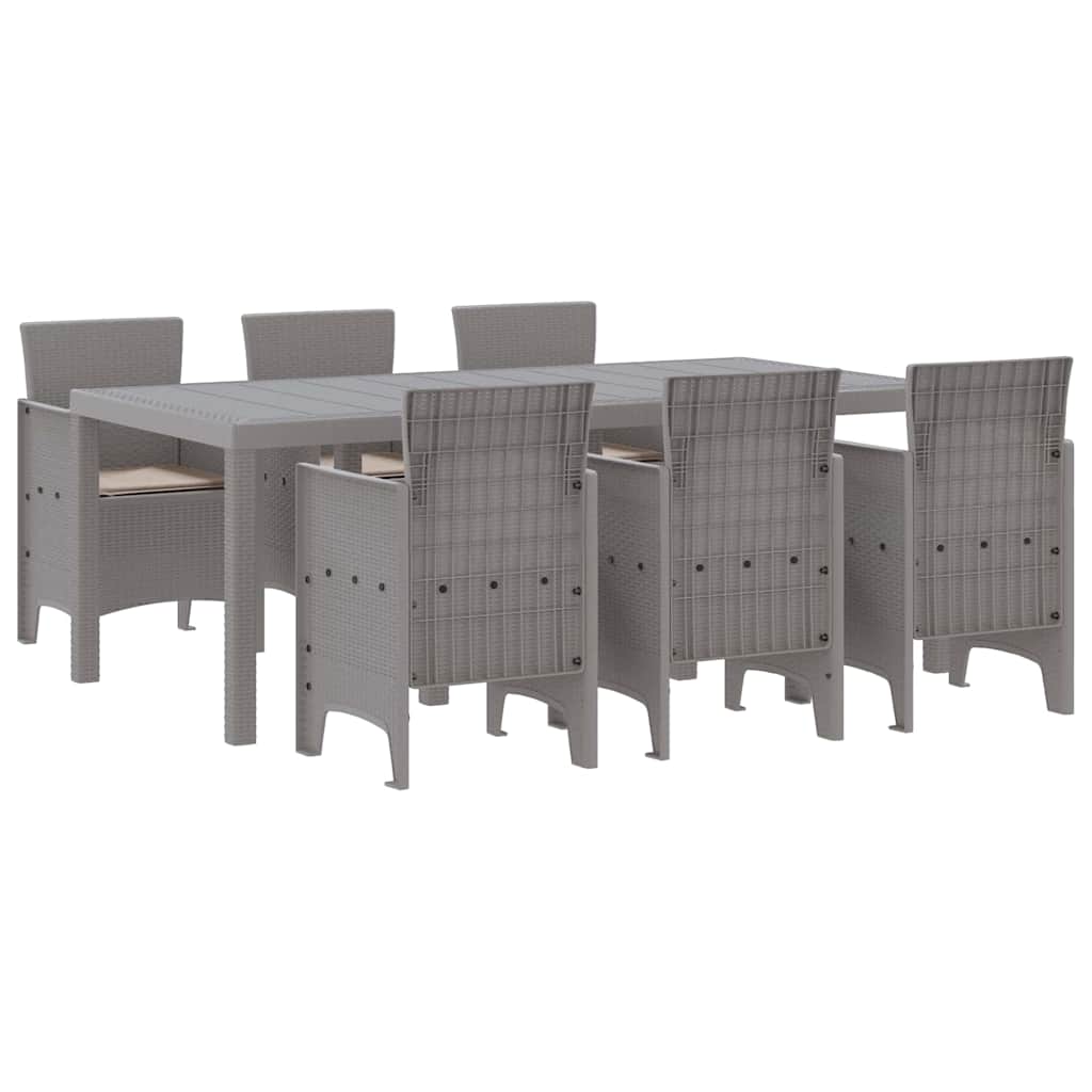 Hage Spisegruppe 7 pcs Lysegrå Polypropen