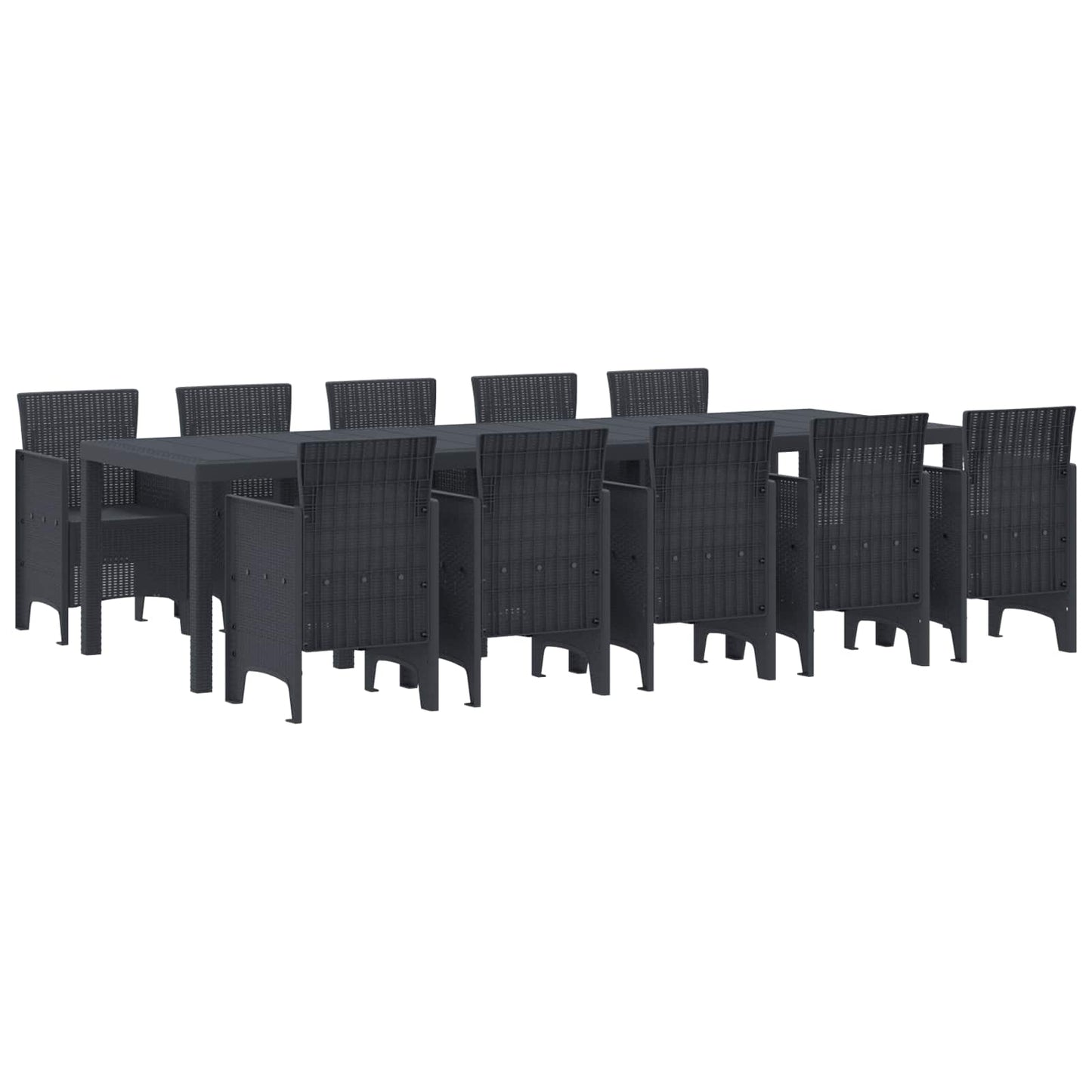Hage Spisegruppe 11 pcs Antrasitt Plast