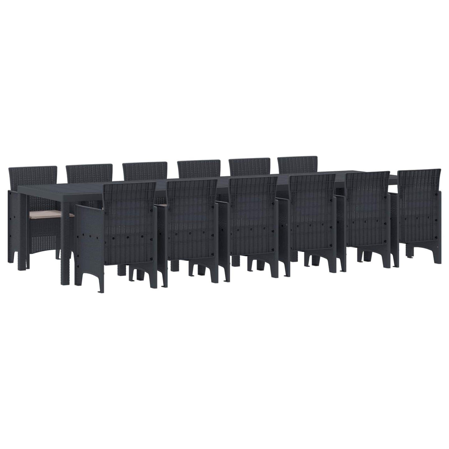 Hage Spisegruppe 13 pcs Antrasitt Polt rattan