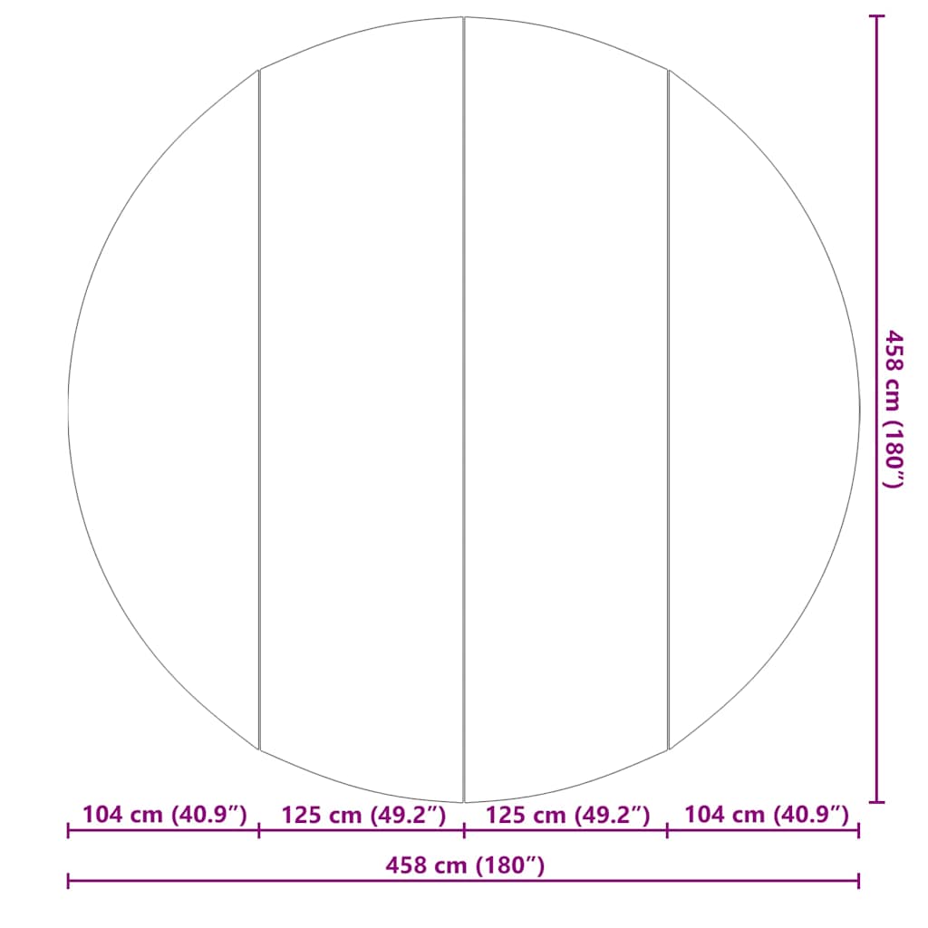 Bunnark til basseng Svart Ø 458 cm Uvevd Stoff