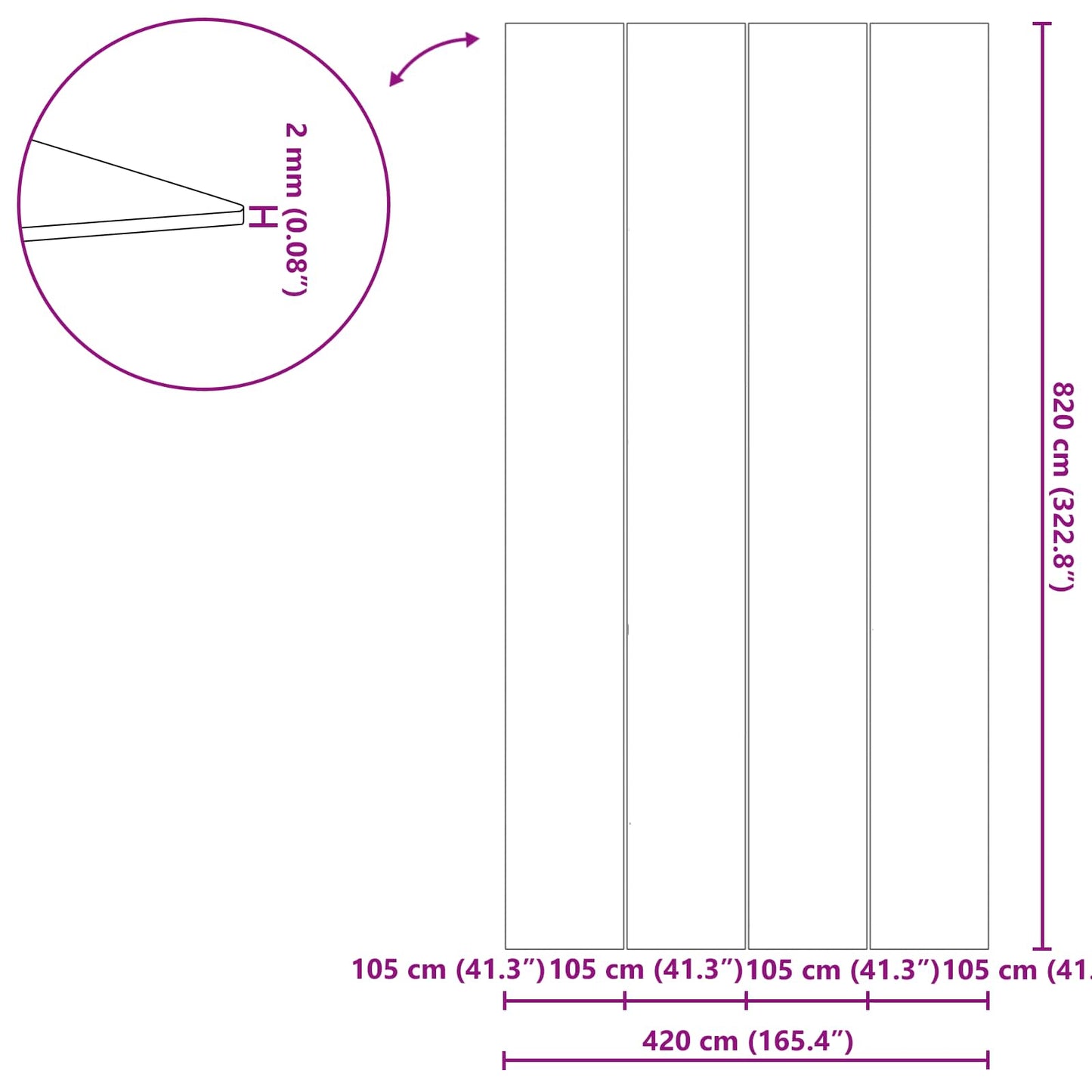 Bunnark til basseng Svart 820 x 420 x 0,1 cm Uvevd Stoff