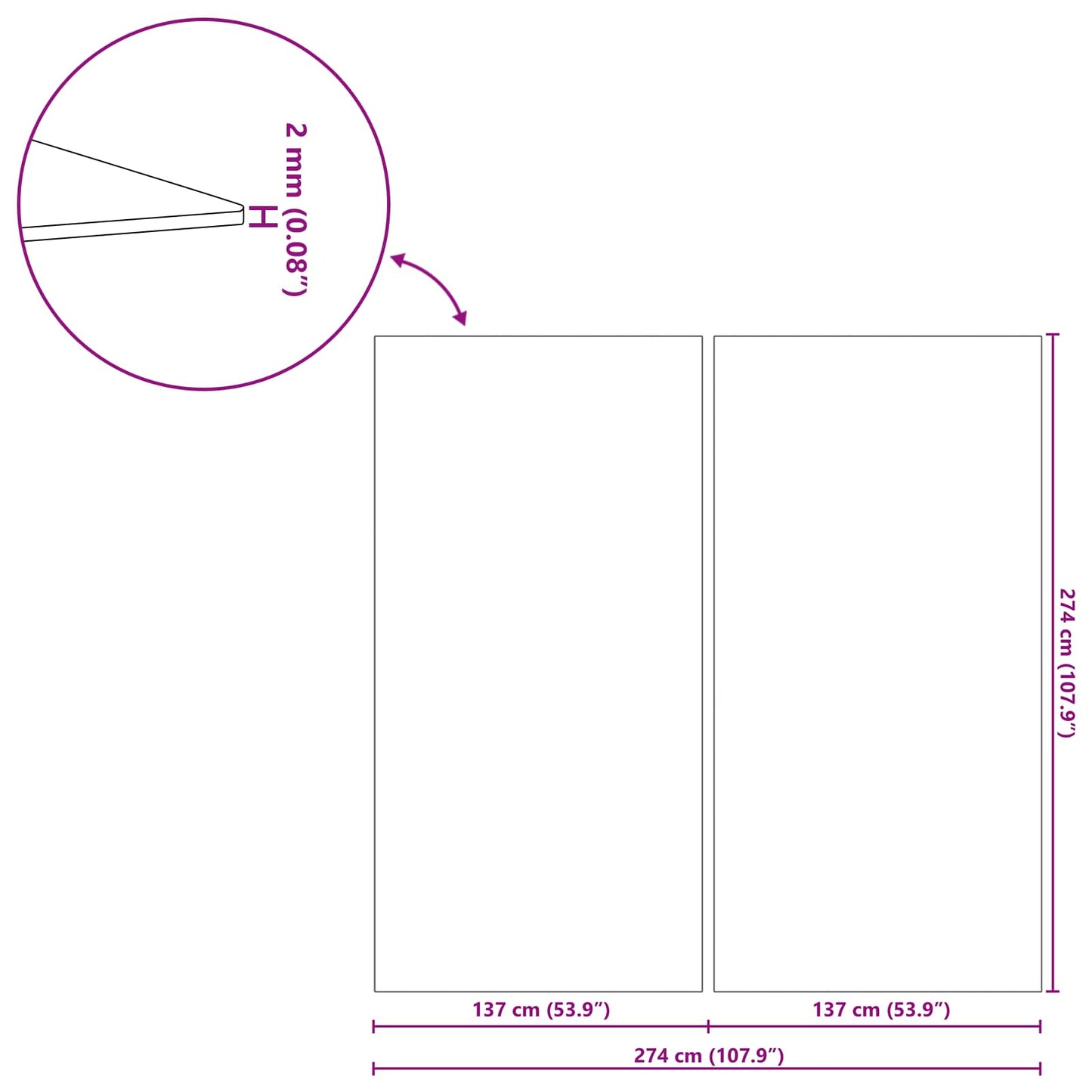 Bunnark til basseng 274 x 274 x 0,1 cm Uvevd Stoff