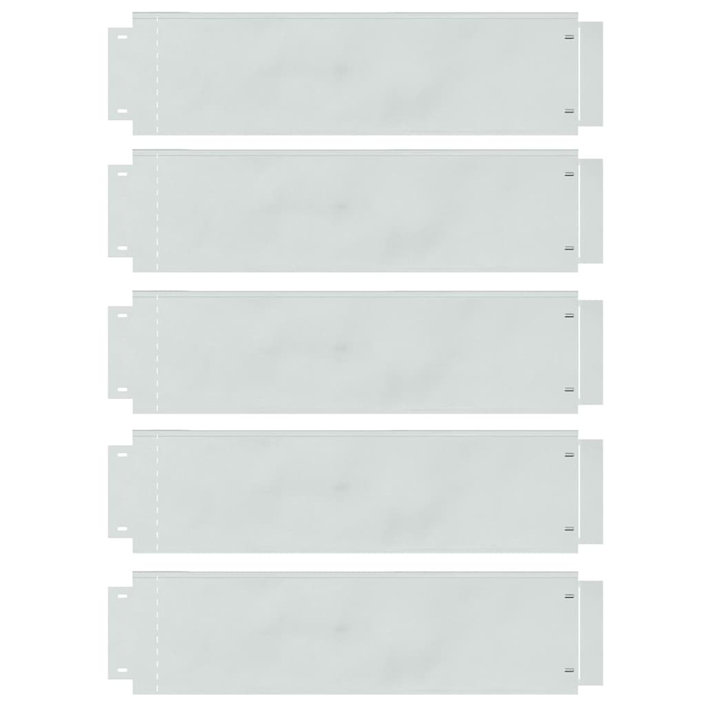 Plenkanter 5 pcs sølv 100 x 25 x 0,07 cm Galvanisert Stål