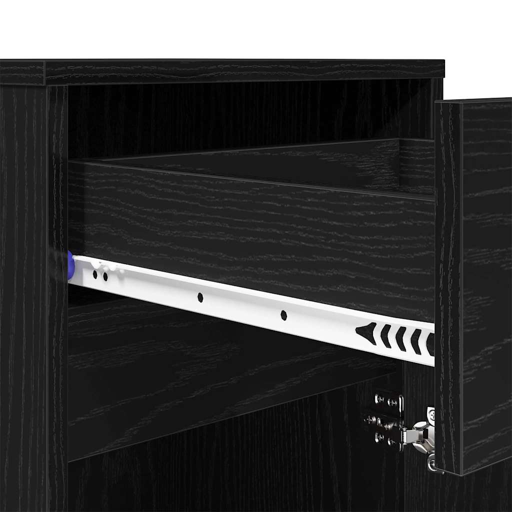 LED Nattbordskap 2 pcs Svart eik 38 x 34 x 61 cm Konstruert tre