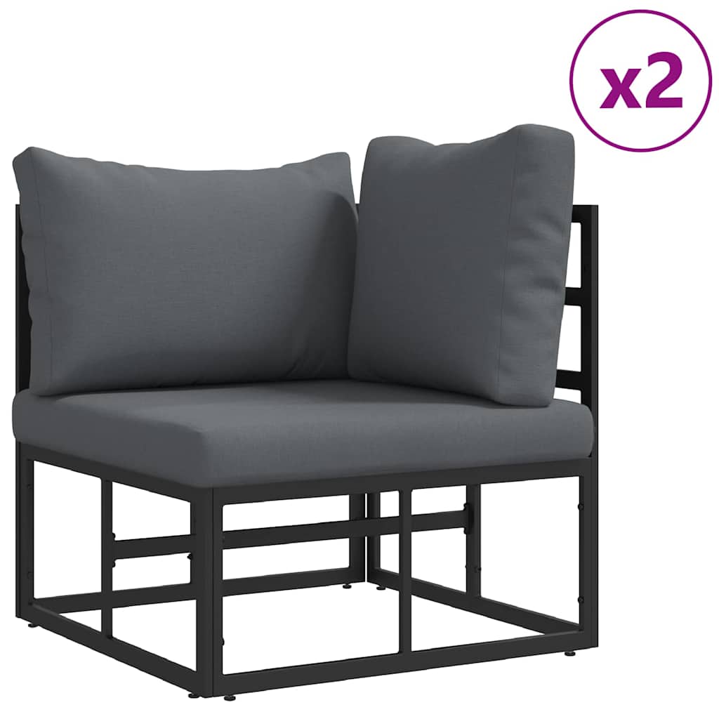 Hagesofa Set 3 pcs Svart Metall