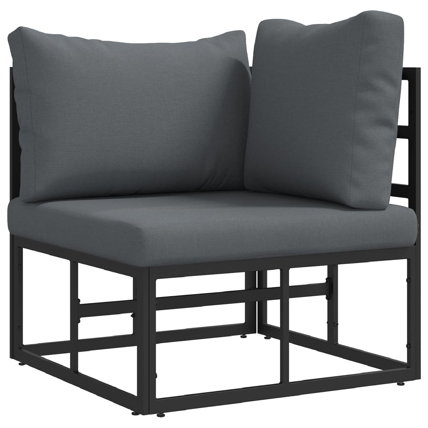 Hagesofa Set 4 pcs Svart Metall