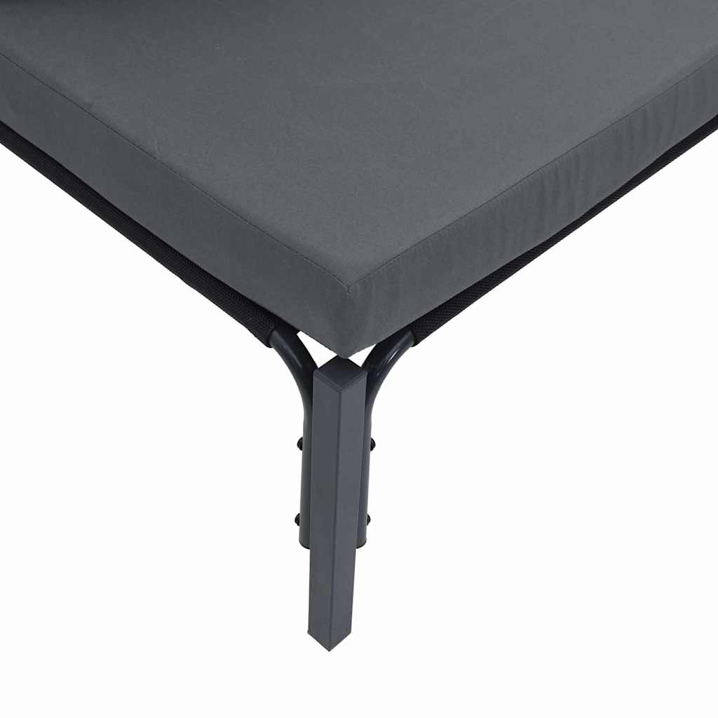 Hagesofa Set med pute 5 pcs Svart Stål
