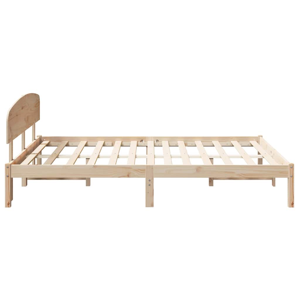 Sengestamme med hodegjerde Naturlig 140 x 200 cm Massiv furu