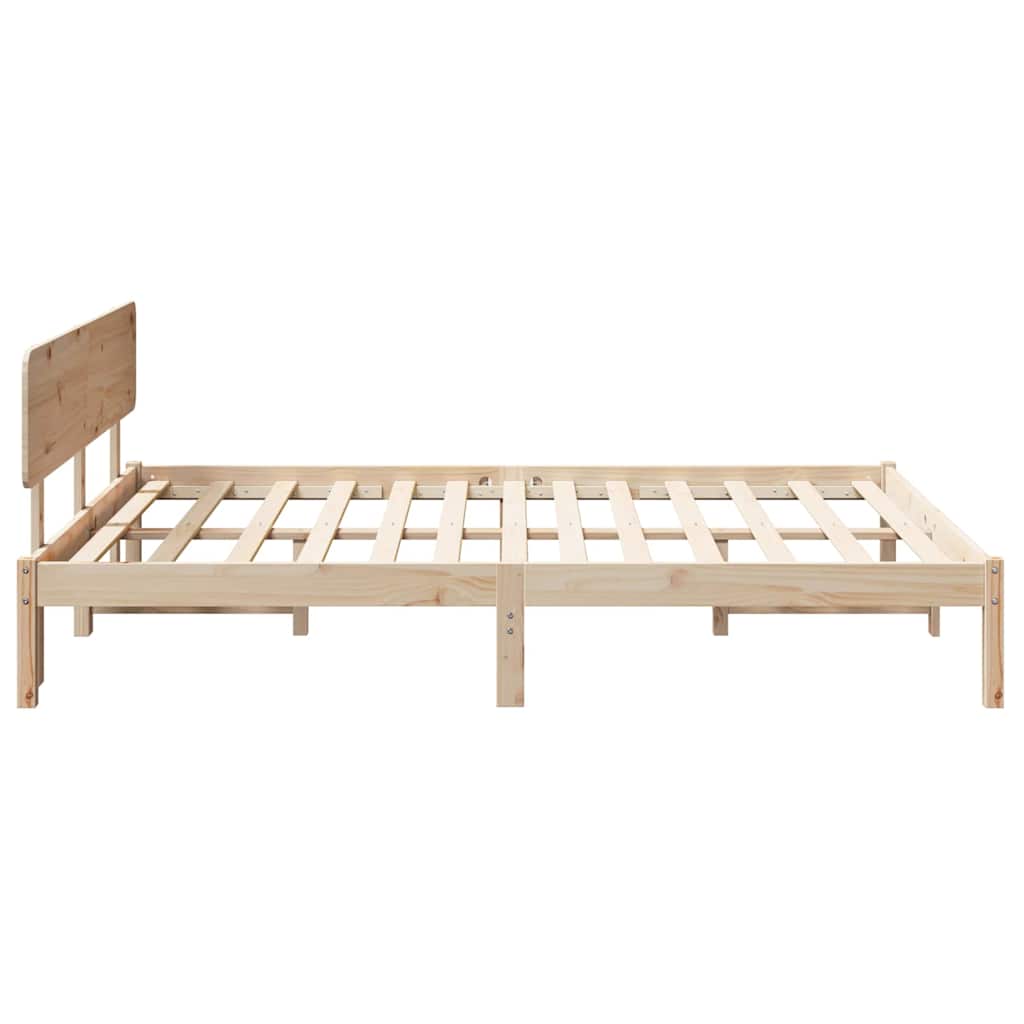 Sengestamme med hodegjerde Naturlig 150 x 200 cm Massiv furu