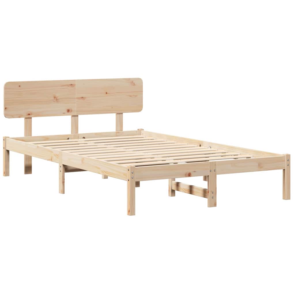 Sengestamme med hodegjerde Naturlig 120 x 190 cm Massiv furu