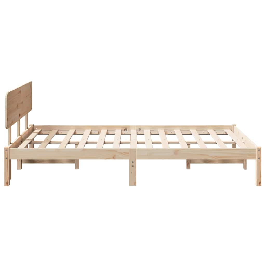 Sengestamme med hodegjerde Naturlig 120 x 190 cm Massiv furu