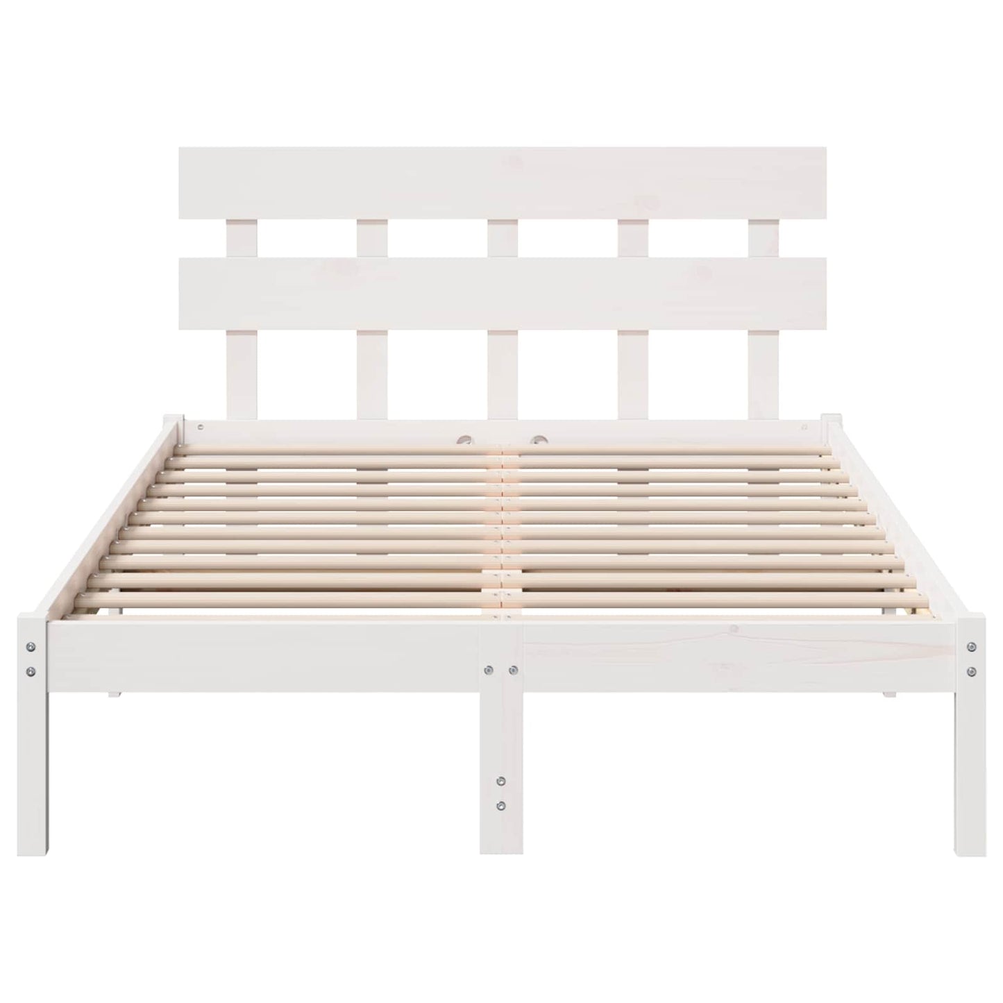 Sengestamme med hodegjerde Hvit 120 x 200 cm Massivt furutre