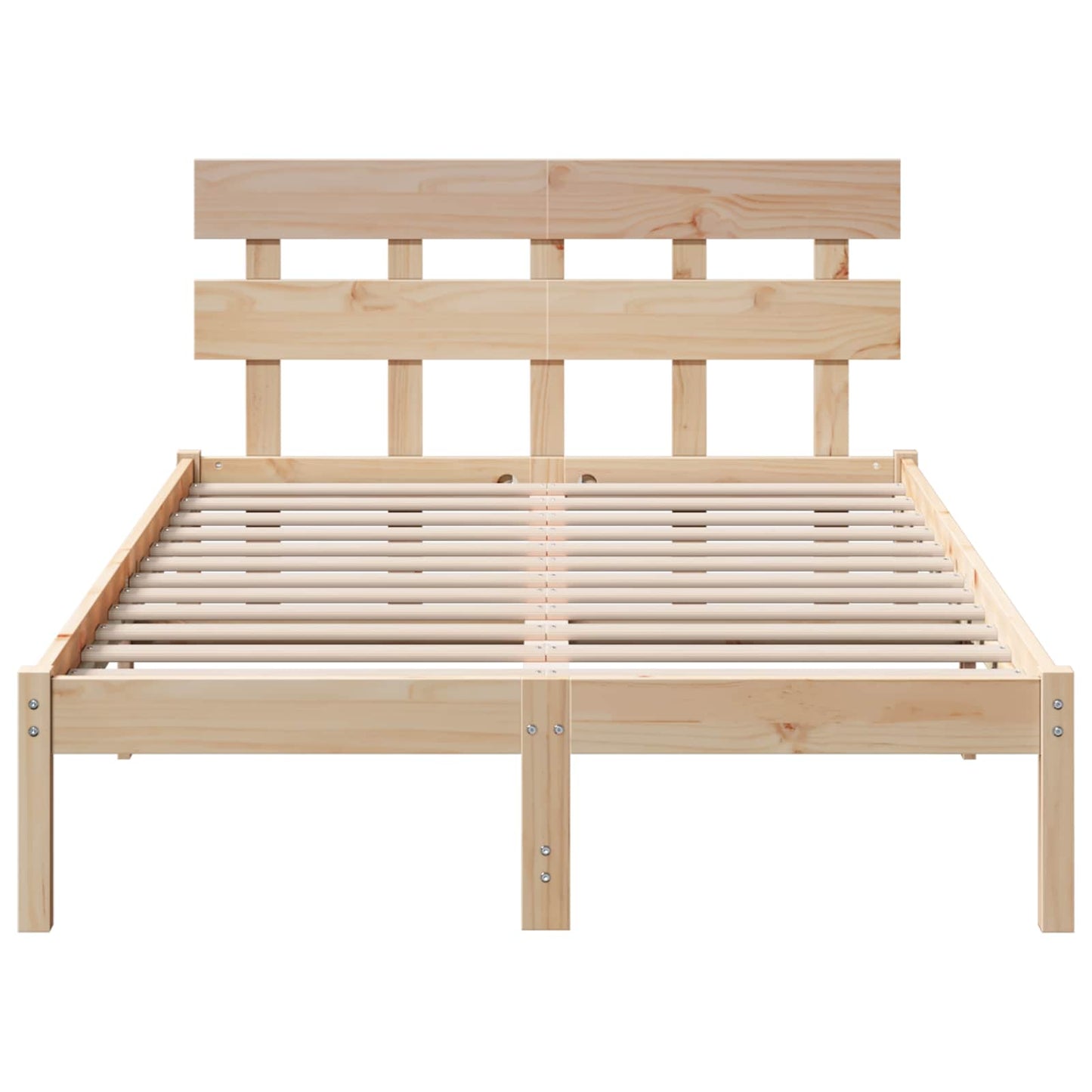 Sengestamme med hodegjerde Brun 120 x 190 cm Massivt furutre