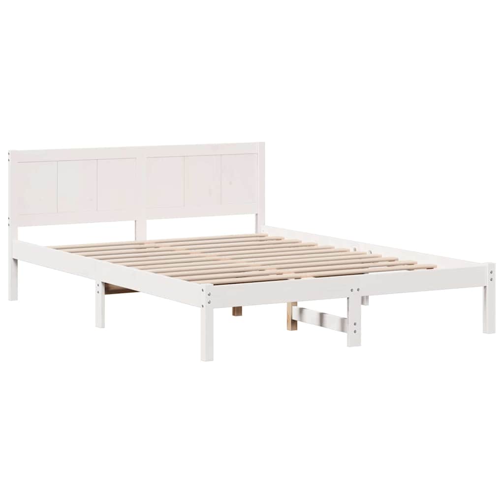 Sengestamme Hvit 150 x 200 cm Massivt furutre