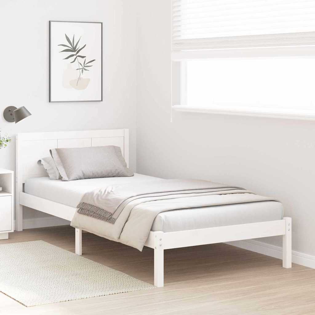 Sengestamme Hvit 100 x 200 cm Massivt furutre