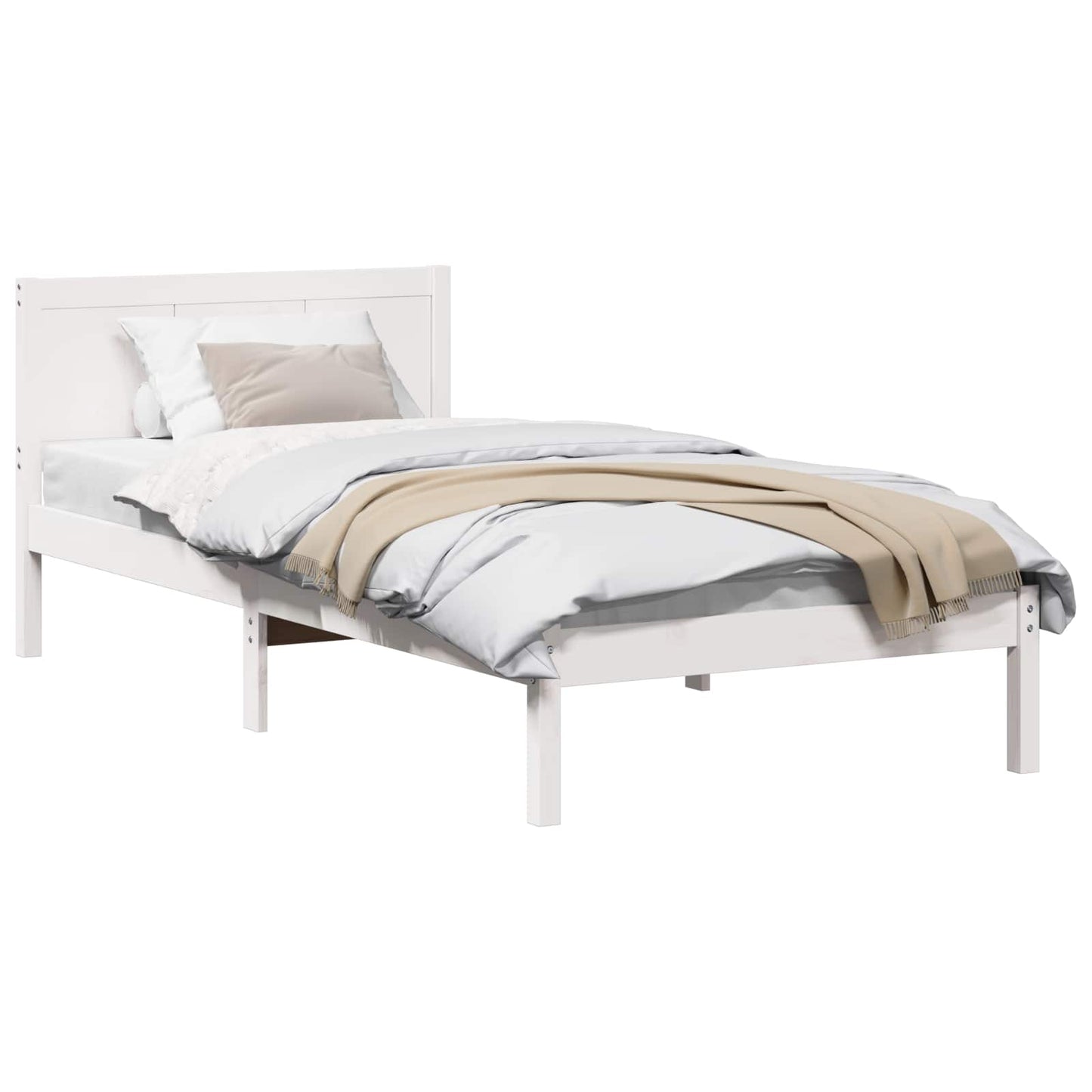 Sengestamme Hvit 75 x 190 cm Massivt furutre