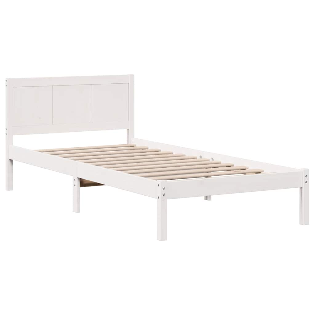 Sengestamme Hvit 75 x 190 cm Massivt furutre